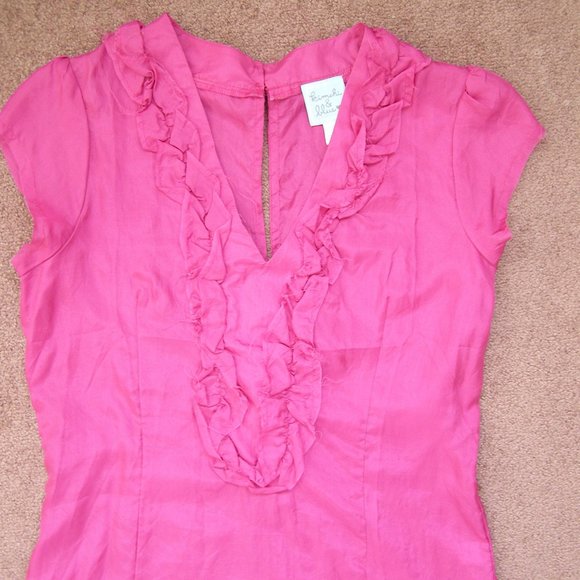 NEW Size M Kimchi Blue Fuchsia SILK Tunic dress - Picture 14 of 15